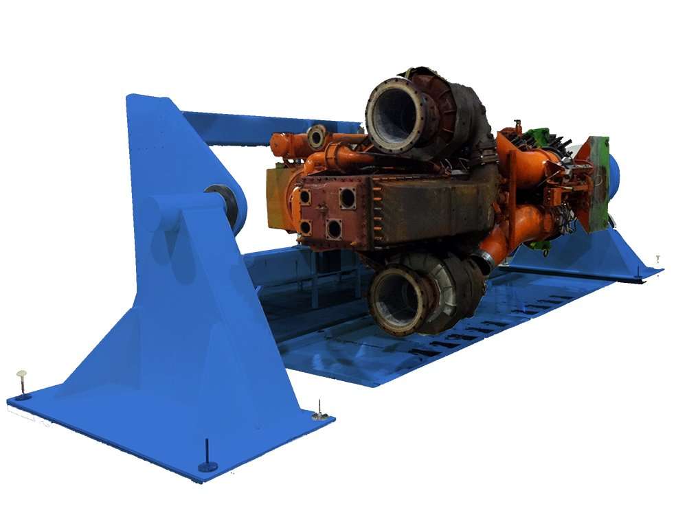 HEMS large Engine Repair stand in use