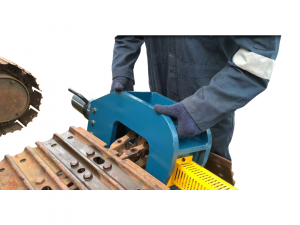 Track Pin Press 30T in action on undercarriage tracks
